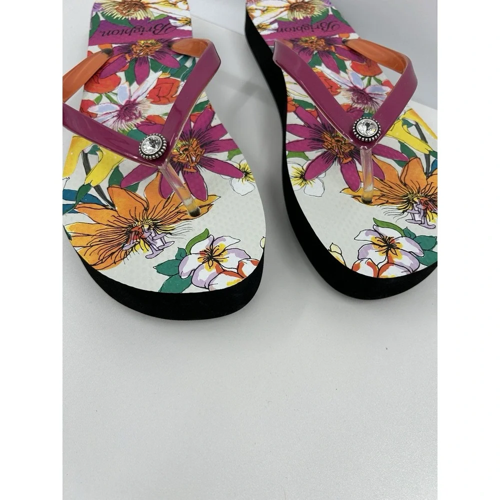 Brighton Womens Maui Flower Orchid Flip Flop Sandals Beach Summer Thong Tropical